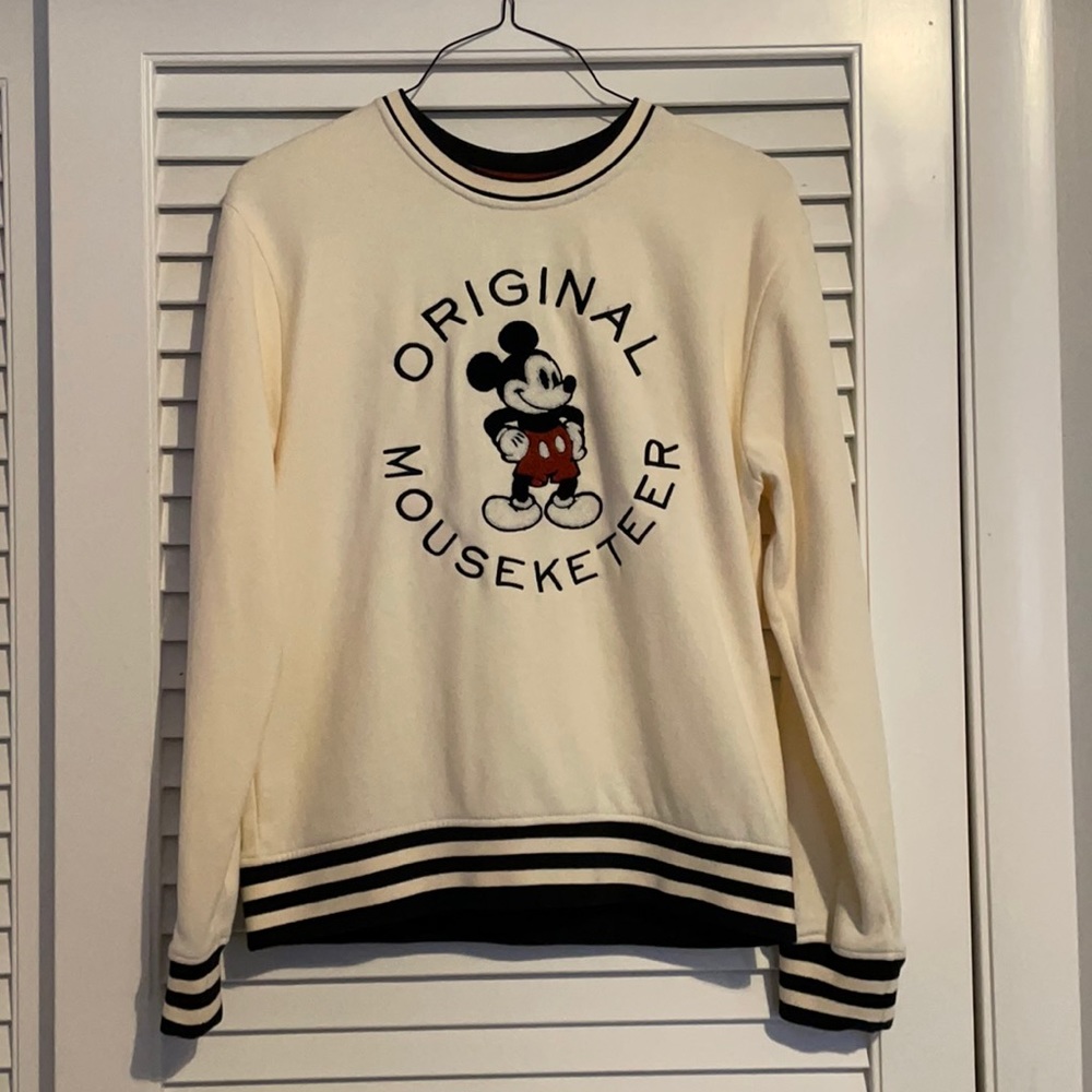 Cream Disney crewneck, size small-medium, “original mouseketeer” Mickey Mouse